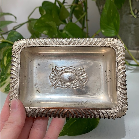 Vintage Amerexware Silver Plated Smoking Tray, Small Silver Decorative Tray - Picture 7 of 7